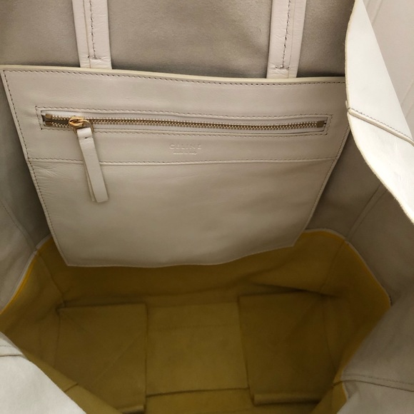 Celine lambskin vertical cabas tote bag white/sun - Picture 5 of 16